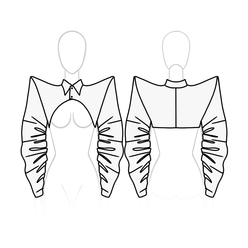 De Vil Cropped Bolero technical drawing