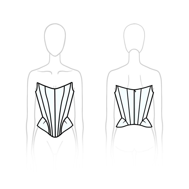 Athena Corset technical drawing