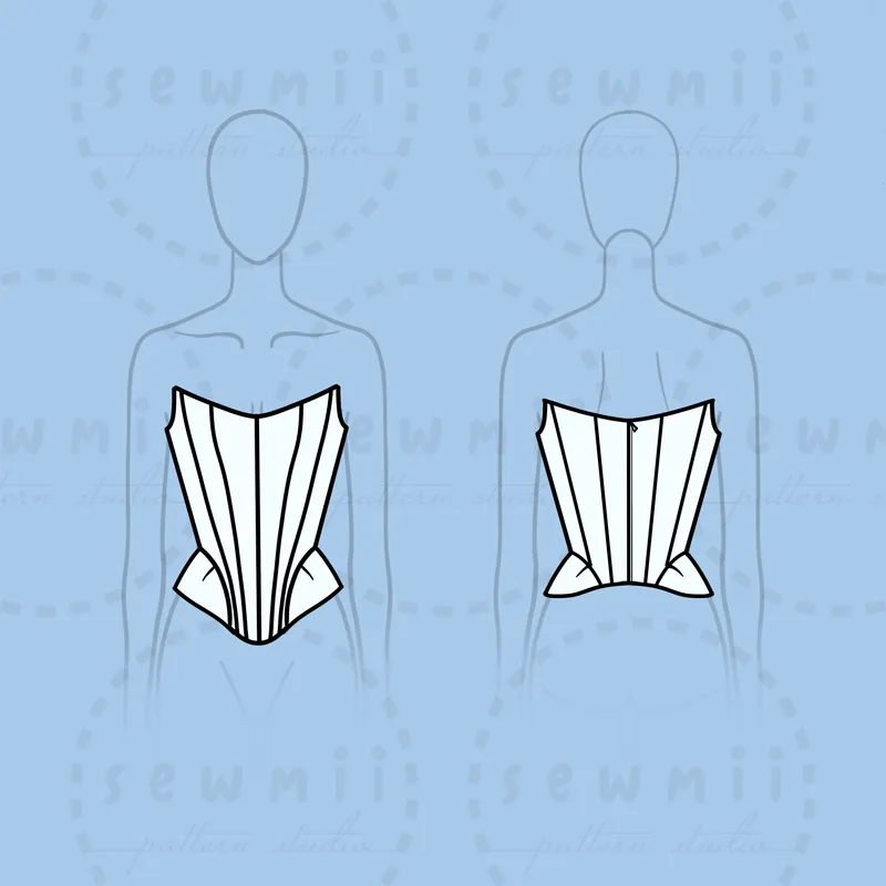 Athena Corset technical drawing